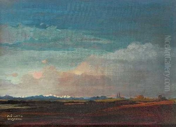 Voralpenlandschaft Bei Rosenheim Im Abendlicht - view 1