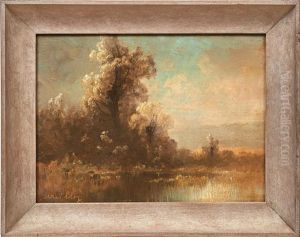 Landschaft Mit Weiher by Oskar Mulley