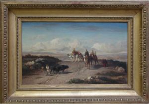 La Caravane Dans Le Desert by Etienne Billet