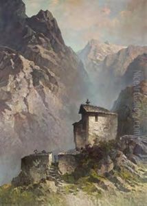 Kapelle In Einem Hochtal by Oskar Mulley