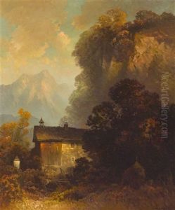 Herbstliche Gebirgslandschaft Mit Bauerngehoft