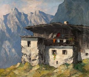 Bauerngehoft In Den Bergen by Oskar Mulley