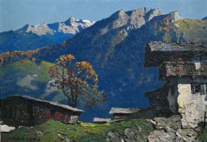 Bergbauernhof In Sommerlicher Gebirgslandschaft by Oskar Mulley