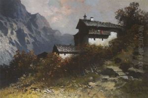 Bauernhof Im Gebirge by Oskar Mulley