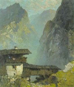 Bergbauernhof Im Hochgebirgstal by Oskar Mulley