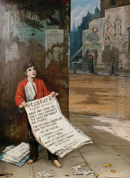 A London News Boy by Augustus Edwin Mulready