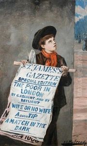 A London Newsboy by Augustus Edwin Mulready