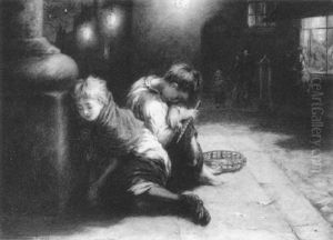 Fatigued Minstrels by Augustus Edwin Mulready
