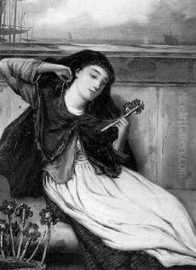 A London Flower Girl by Augustus Edwin Mulready