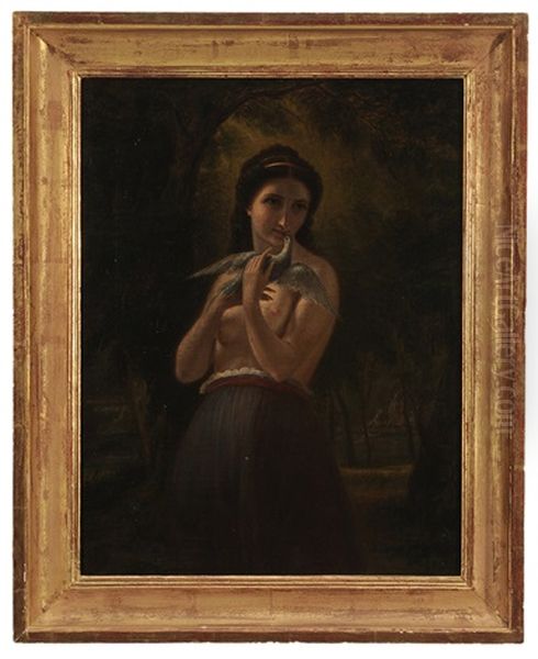 The Annunciation, Young Woman Holding Dove In A Landscape - view 1