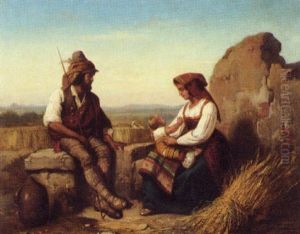 Die Heilige Familie Auf Der Flucht Nach Agypten by William Mulready