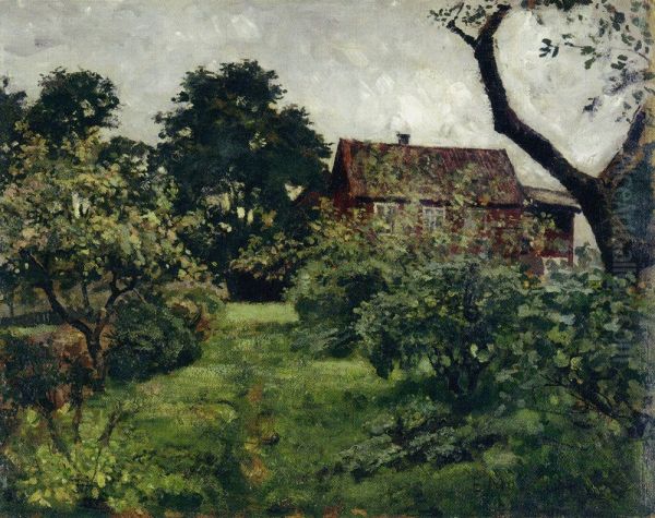 Garden With Red House - view 1