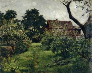 Garden With Red House by Edvard Munch