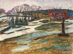 The Red House In The Snow by Edvard Munch