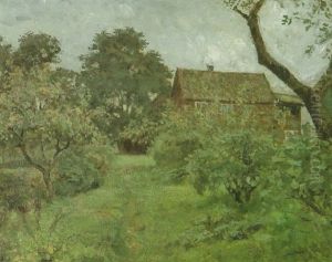 The Red House In The Garden by Edvard Munch