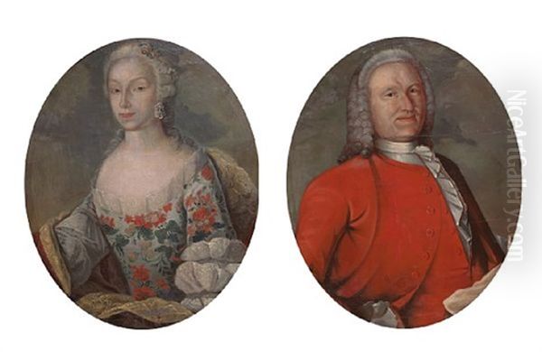 Sorenskriver Over Hedemarken Hans Heinrich Schwabe Og Hans Kone (pair) - view 1