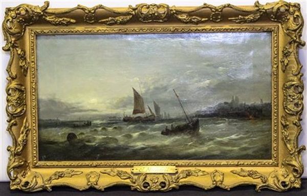 Stormy Scene With Three Boats - view 1