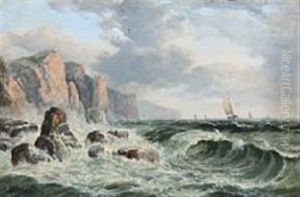 Breakers At A Rocky Coast by John Mundell