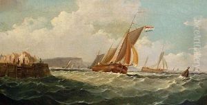 Shipping Off Dover (+ Ships In A Harbor; Pair) by John Mundell