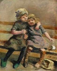 Two Girls On Bench