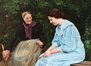 Two Ladies Chatting by Emilie Mundt