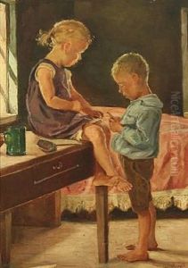 Interior With Sister And Brother
