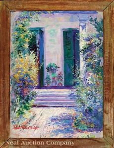 French Quarter Courtyard by Anne Wells Munger