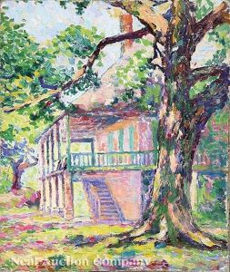 Plantation House Porch by Anne Wells Munger