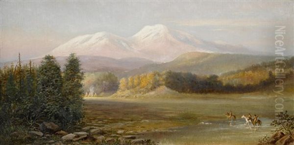 Mount Shasta With Indians - view 1