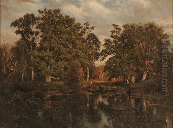 A River Landscape At Twilight - view 1
