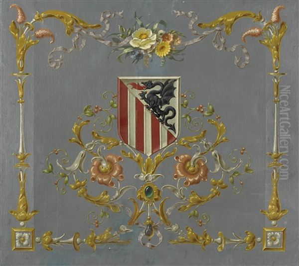 Wappenschild Mit Blumengirlanden - view 1
