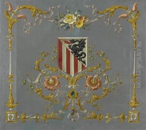 Wappenschild Mit Blumengirlanden