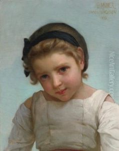 Portrait Of A Young Girl (after William Bouguereau's Sur Le Rocher)