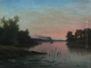 River At Dusk by Lars Teodor Billing