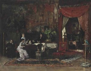 Interieur D"un Salon by Mihaly Munkacsy