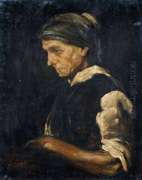 Side-face Portrait Of An Elderly Peasant Woman - view 1