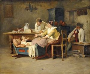 Peasant Interior by Mihaly Munkacsy