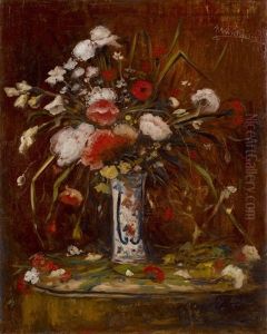 Blumenstrauss In Einer Vase by Mihaly Munkacsy