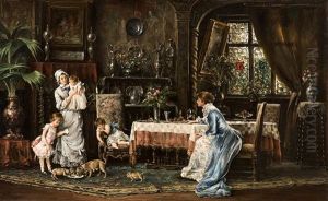 Two Families by Mihaly Munkacsy