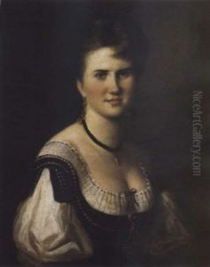 Fiatal Holgy Kepmasa (portrait Of A Young Lady) by Mihaly Munkacsy