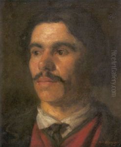 Portrait Eines Jungen Mannes by Mihaly Munkacsy