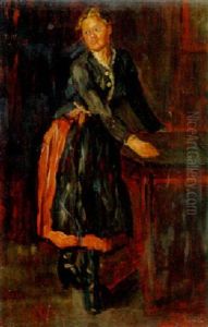 A Woman By A Table by Mihaly Munkacsy