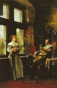 Wine, Women And Song by Mihaly Munkacsy