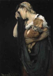 Frau Mit Kind by Mihaly Munkacsy