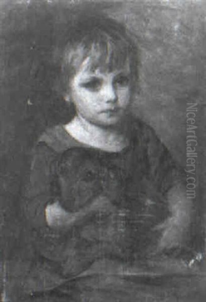 Portrait Of A Young Girl With Her Dog - view 1