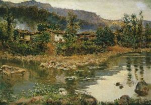 Paisaje Con Horreos by Antonio Munoz Degrain