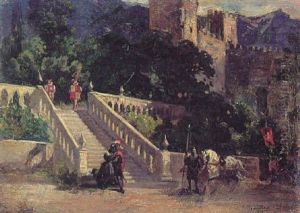 Escena Caballeresca Medieval by Antonio Munoz Degrain