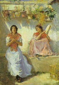 Granadinas Cantando En El Patio by Tomas Munoz Lucena