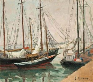 Sailboats In Harbour by Jean Munro