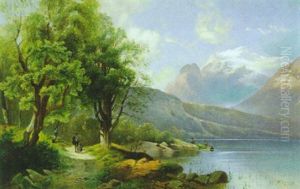 Spaziergang Am See by Leopold Munsch